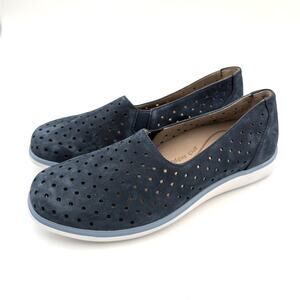 Munro Ridley Perforated Sneaker Shoes Women's Dark Blue Nubuck Size US8M EU38.5